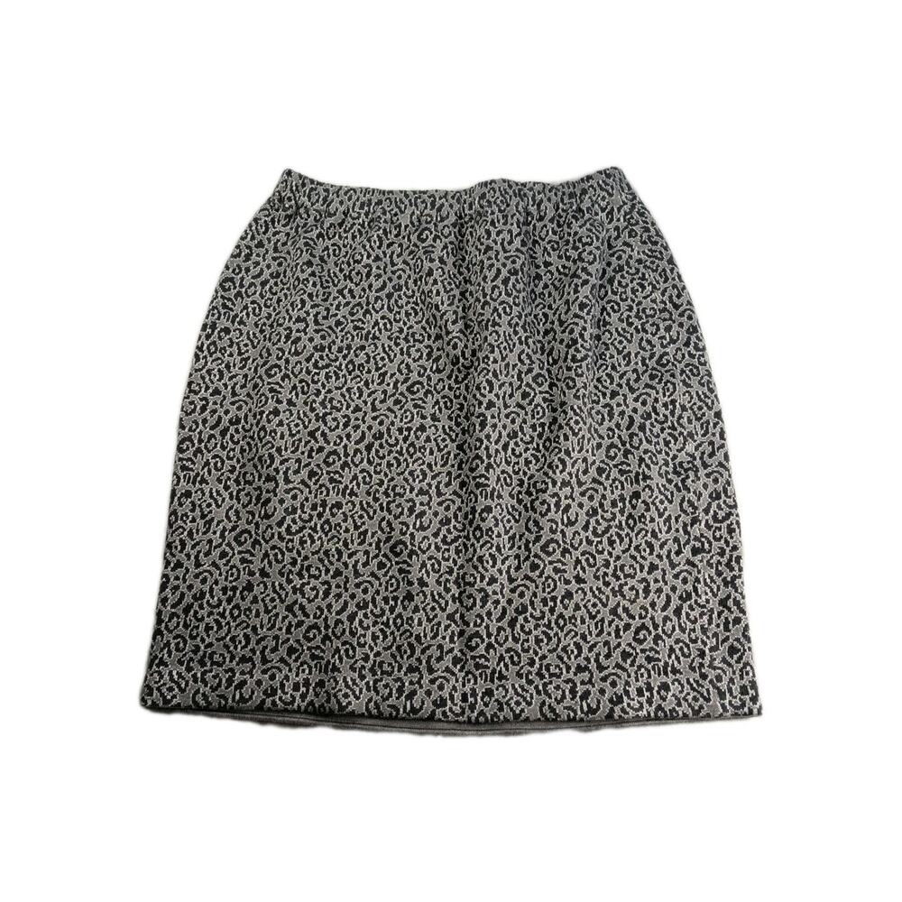 St John Leopard Skin Black And White Skirt Large